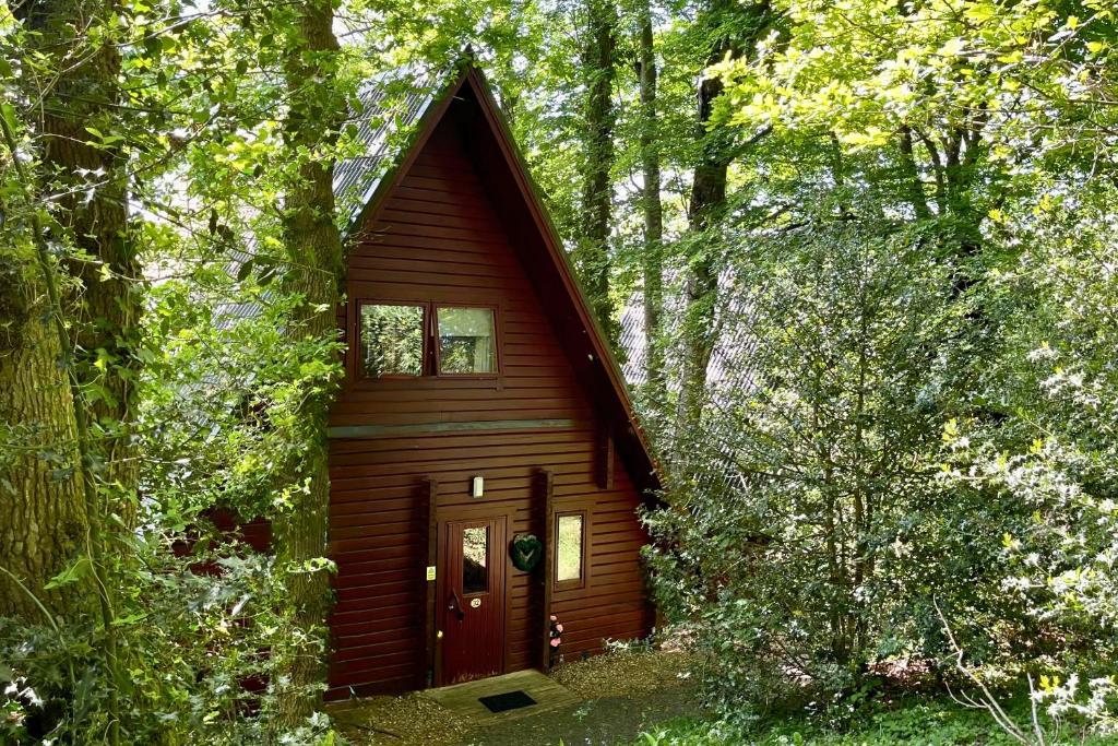 una piccola cabina in legno in mezzo al bosco di Cowslip Lodge - Your Peaceful Retreat in South Devon a Chudleigh
