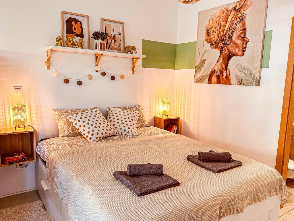 Ένα ή περισσότερα κρεβάτια σε δωμάτιο στο Studio apartman Gardenia