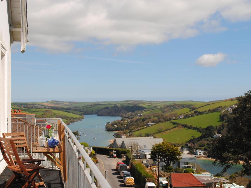 a view of a river from the balcony of a house at 3 Melbury in Salcombe