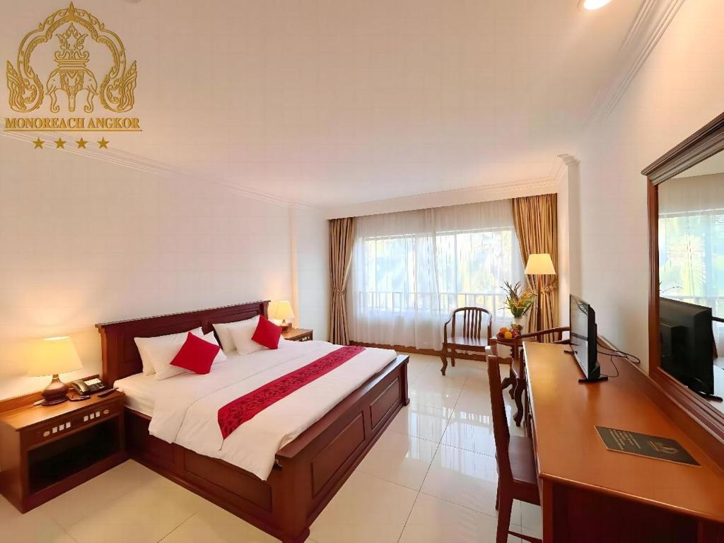 TV a/nebo společenská místnost v ubytování Monoreach Angkor Hotel