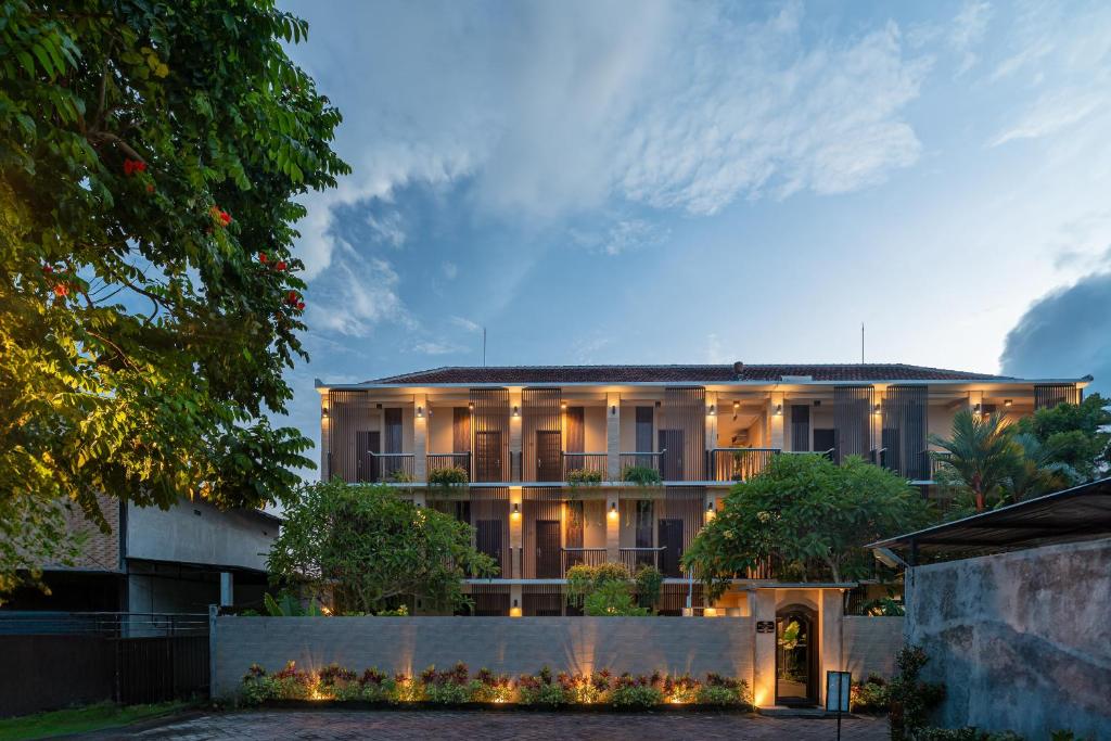 a building with lights in front of it at Dream @ Jimbaran in Jimbaran