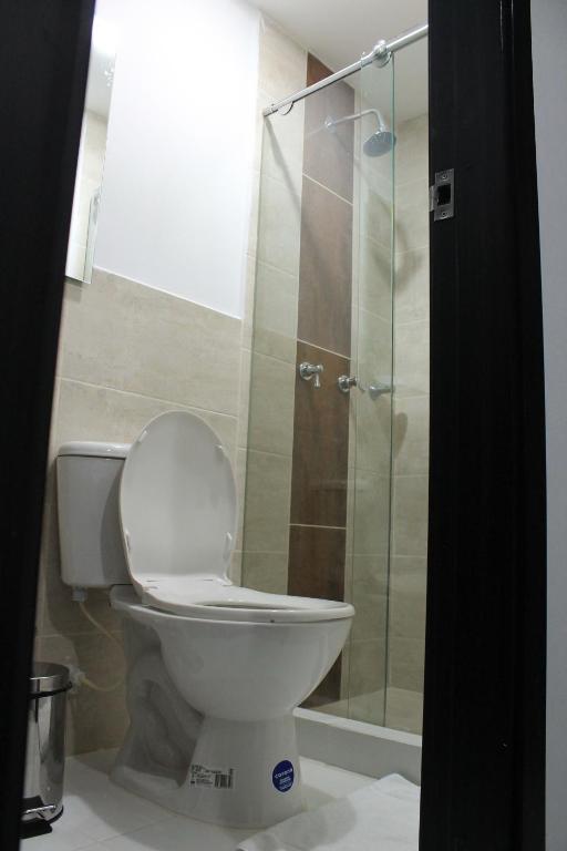 Koupelna v ubytování Hotel Guadalupe Plaza