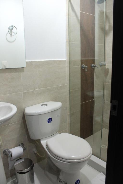 Koupelna v ubytování Hotel Guadalupe Plaza