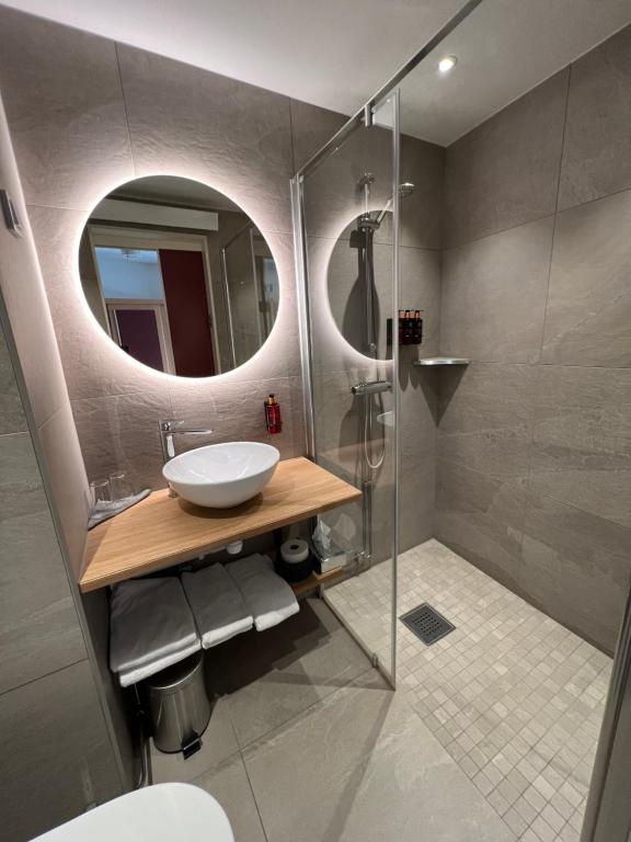 Koupelna v ubytování Hotell Höga Kusten