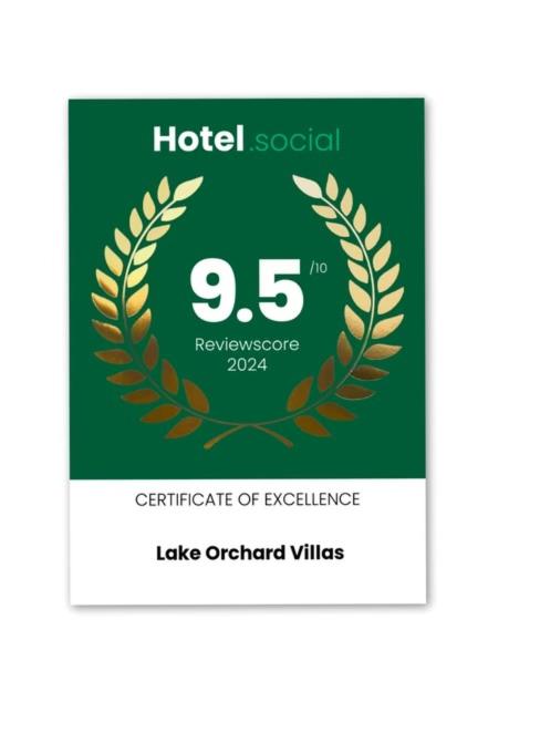 a certificate of excellence with a laurel wreath at Lake Orchard Villas in Daylesford