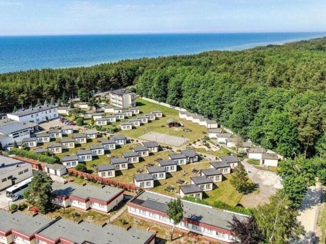 an aerial view of a resort near the ocean at A cozy house near the sea, azy in Łazy