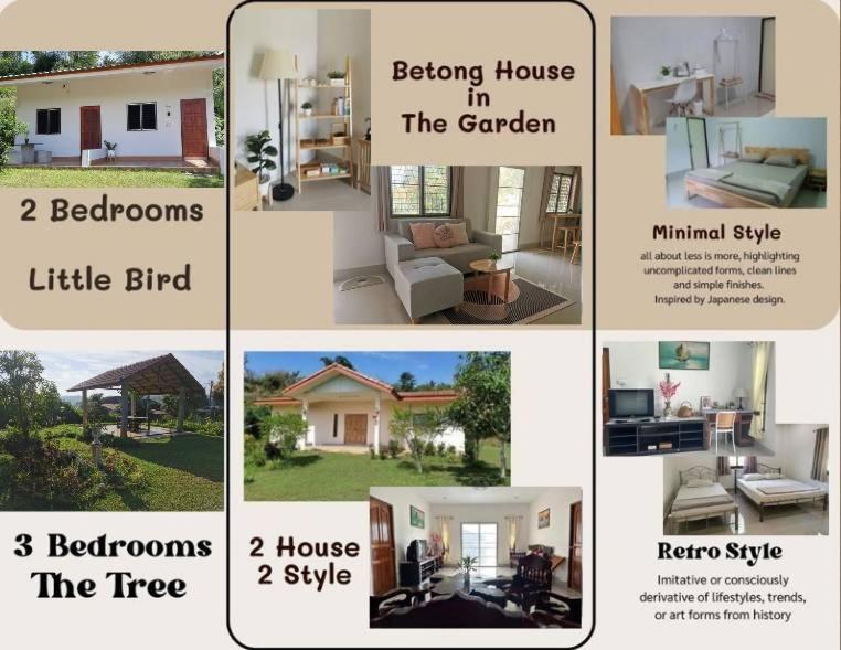 a collage of different pictures of a house at Betong House in the Garden in Betong