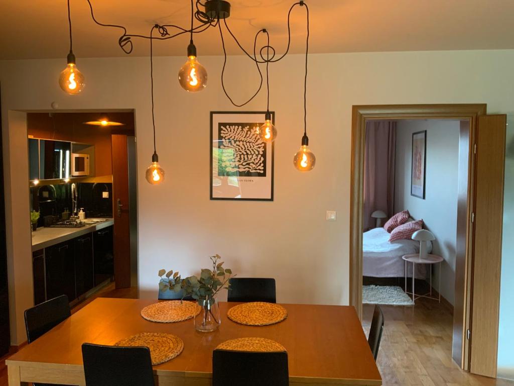 Kuchyňa alebo kuchynka v ubytovaní Apartament z widokiem na góry. Taras. Parking free
