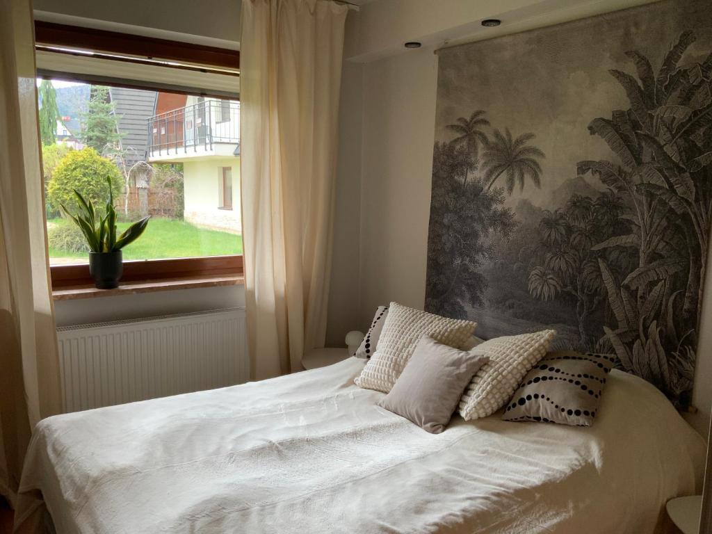 Posteľ alebo postele v izbe v ubytovaní Apartament z widokiem na góry. Taras. Parking free