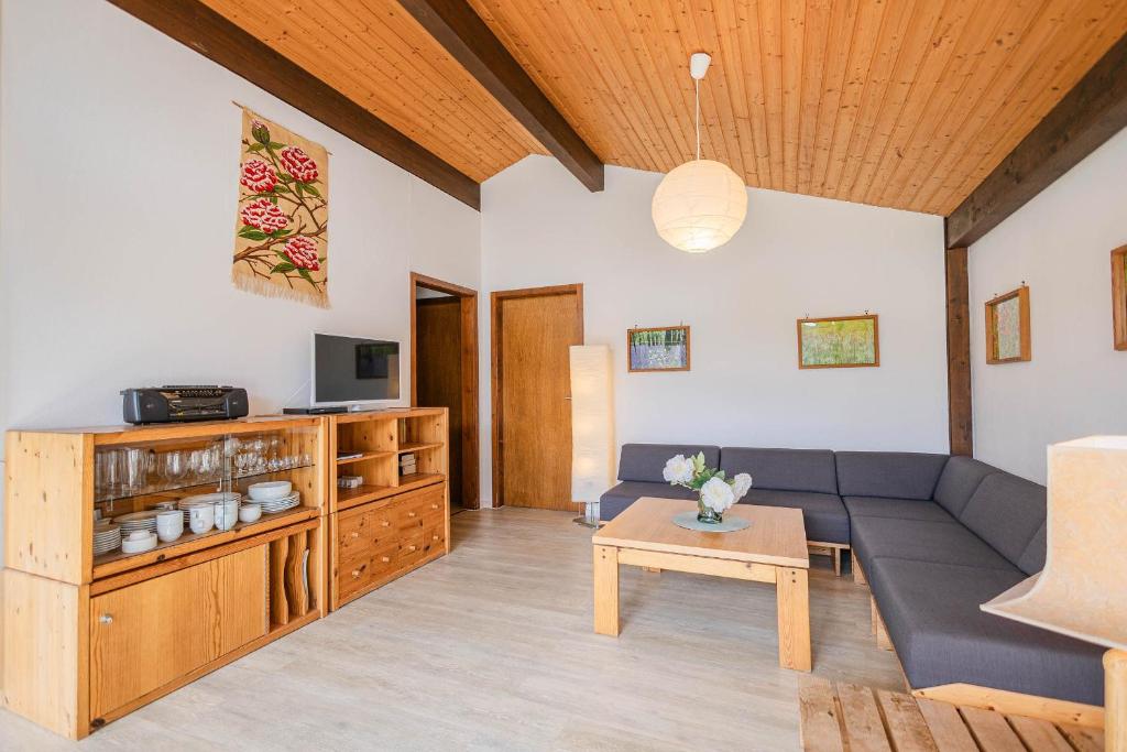 Μια τηλεόραση ή/και κέντρο ψυχαγωγίας στο Ferienwohnpark Immenstaad am Bodensee Satteldachhaus Typ 9 SD 17