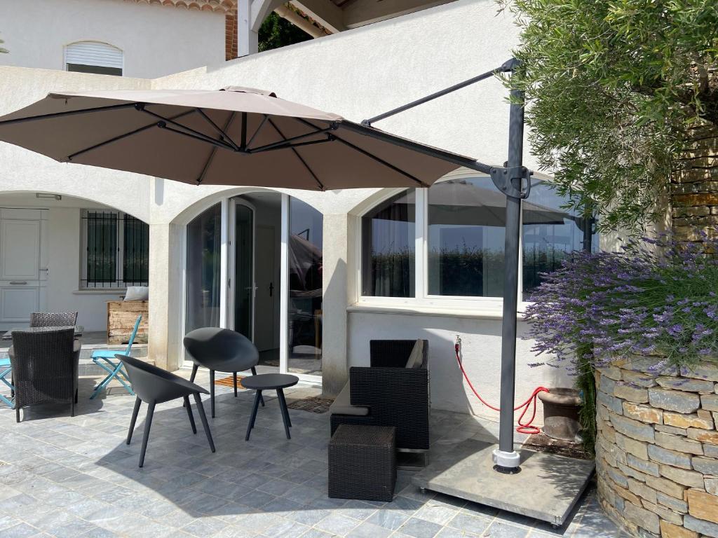Appartement privé à la Villa Paradis de Valcros - Habitación Doble Con Vista Al Jardín