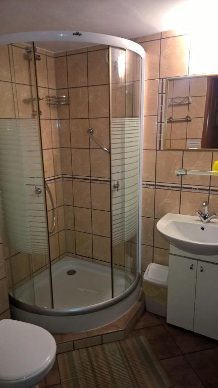Koupelna v ubytování Apartament na Wrzosach