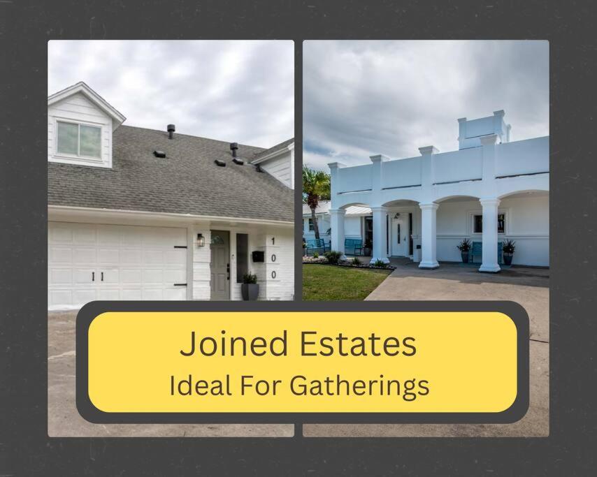 een geel bord voor een huis bij Spectacular Adjoining Homes Waits in Corpus Christi