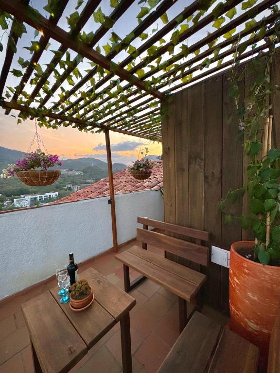 Rõdu või terrass majutusasutuses Apartamento Anawasi, Terraza Privada, Camas Queen y Parqueadero