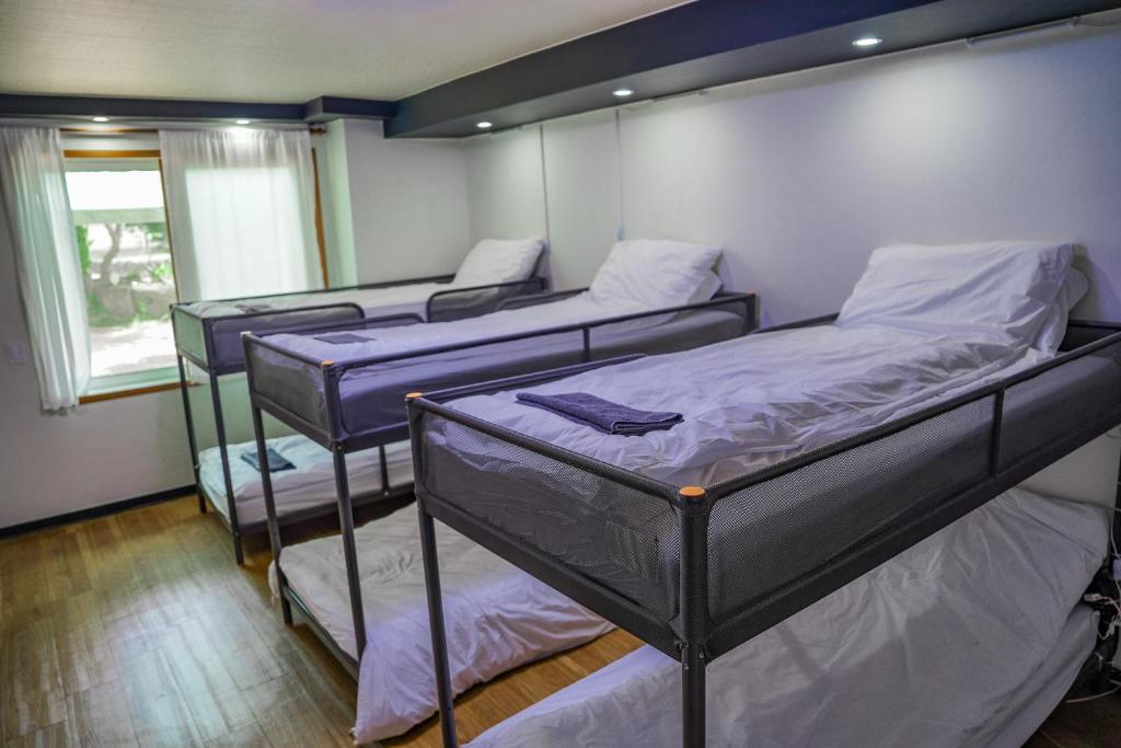 Postel nebo postele na pokoji v ubytování ttottot Jeju Backpackers