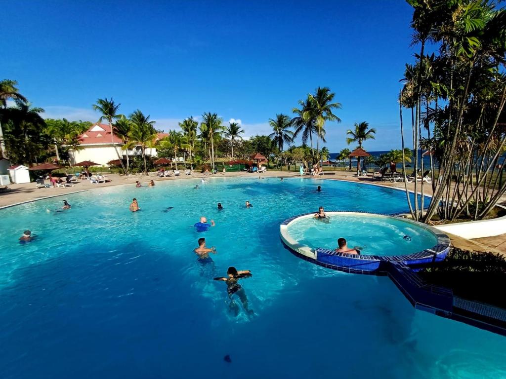 Kolam renang di atau di dekat Studio Ti Karanbol RDC vue mer dans Résidence de Tourisme