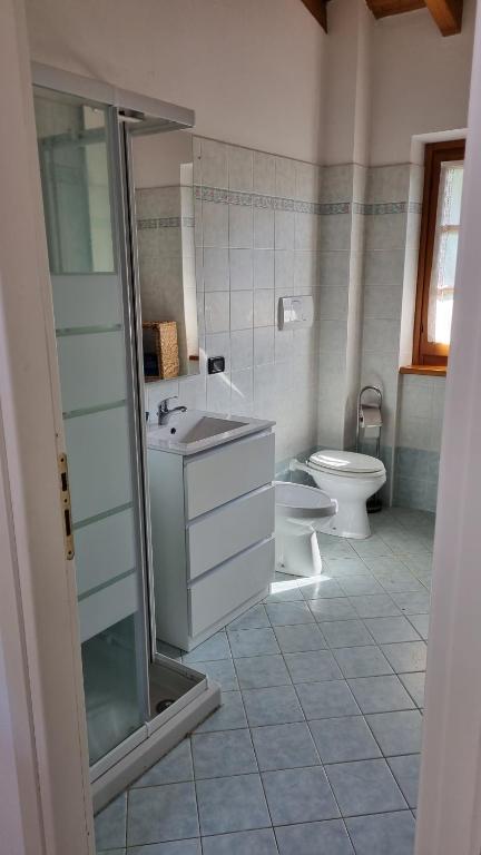 Koupelna v ubytování Agriturismo Pastorelli