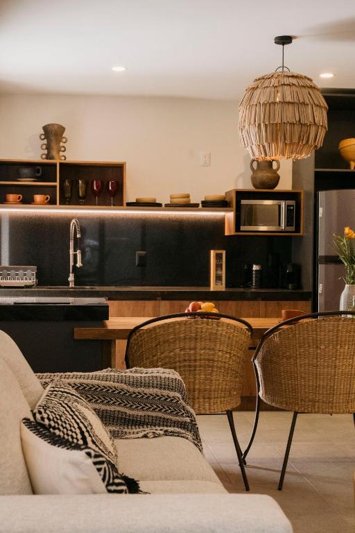 Kuchyň nebo kuchyňský kout v ubytování Punta Agave Suites