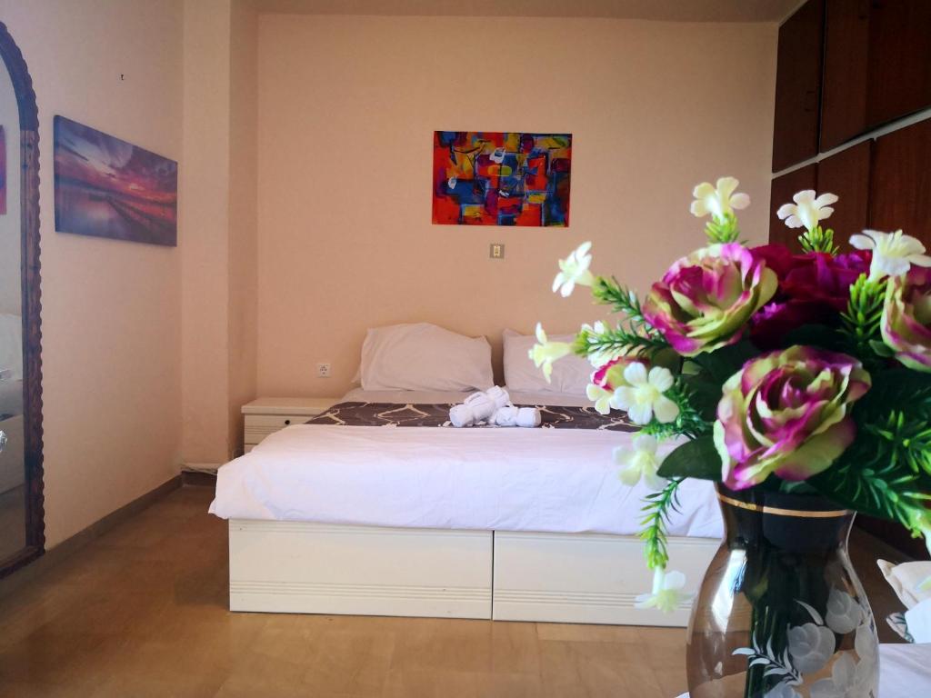 Postel nebo postele na pokoji v ubytování kineta Sunny Beach