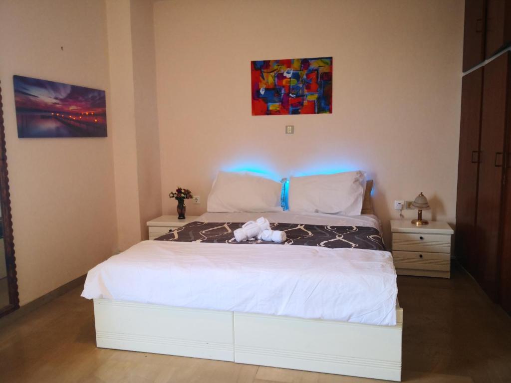 Postel nebo postele na pokoji v ubytování kineta Sunny Beach
