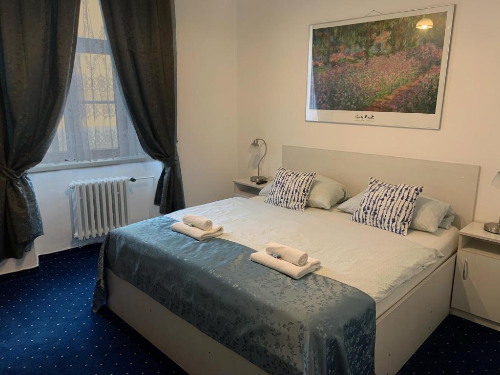 Postel nebo postele na pokoji v ubytování Hotel Gabreta
