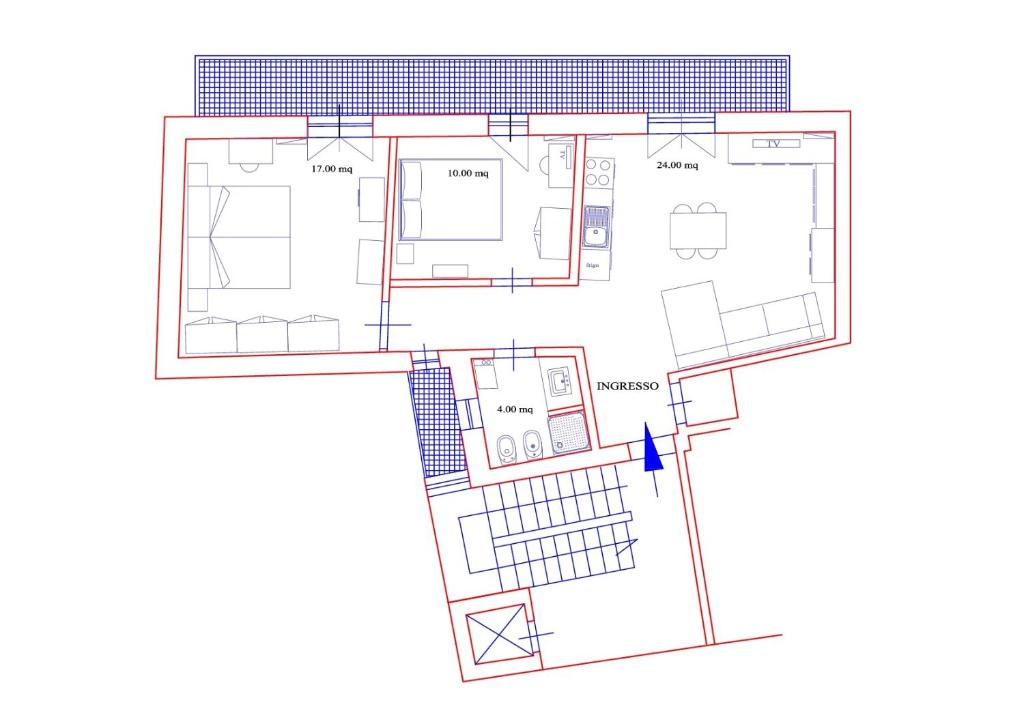 a floor plan of a building at MaisonFree Centro Storico in Civitavecchia