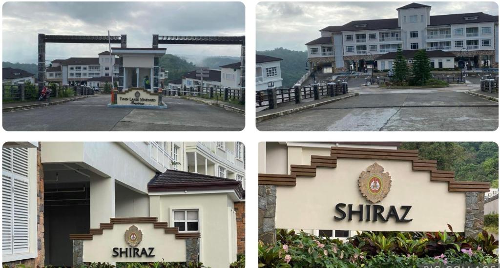 four pictures of a building with a sign on it at Twin Lakes Vineyard Residences in Tagaytay