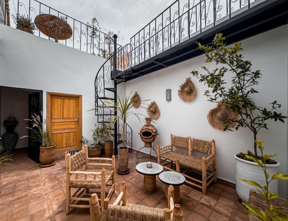 Balkón nebo terasa v ubytování Riad & SPA Privé - La Perle d'Orane - Marrakech