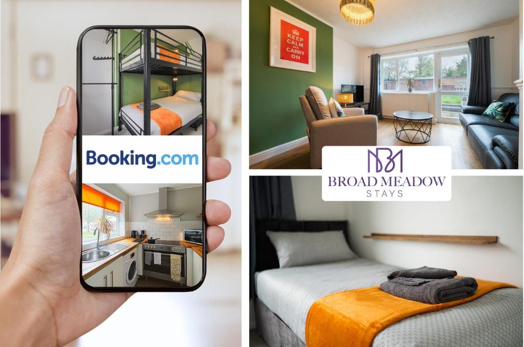 リンカーンにあるTritton Lodge, 2 Bedroom House By Broad Meadow Stays Short Lets and Serviced Accommodation Lincoln With Free Parkingのホテル部屋三枚のコラージュ