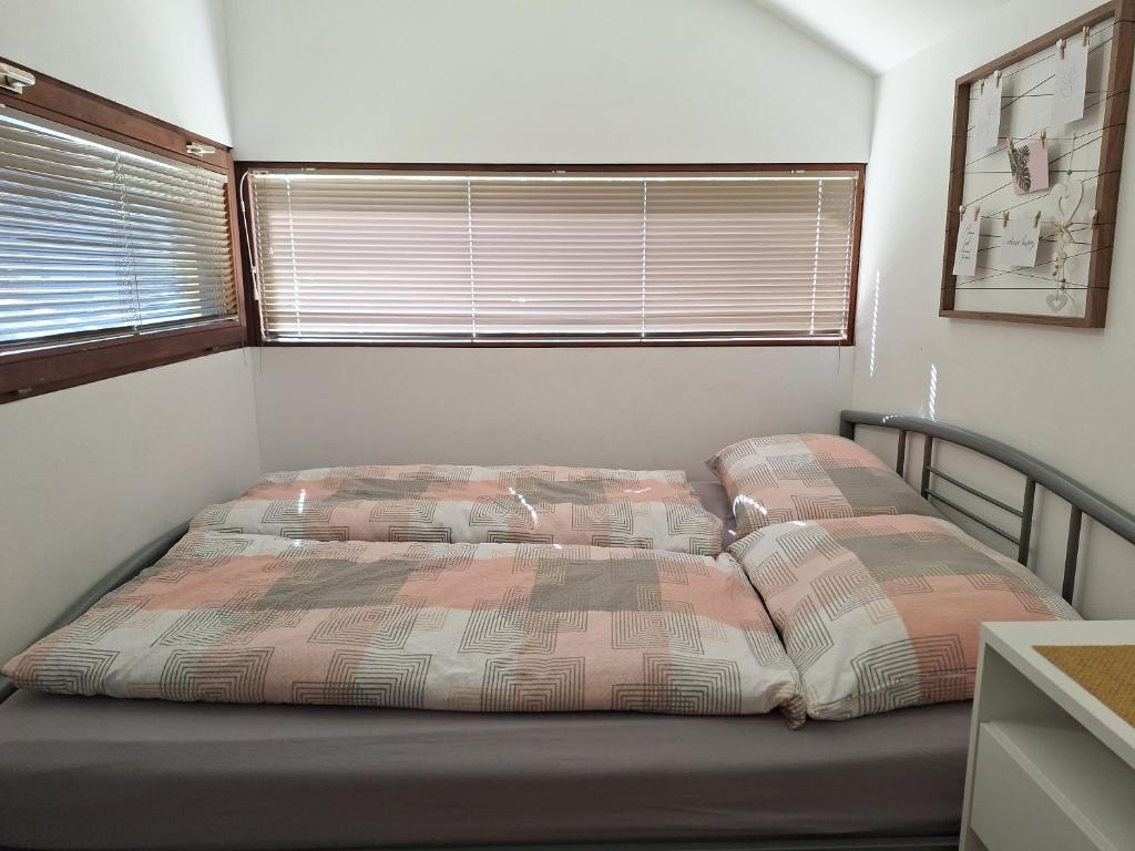 チャテジ・オプ・サヴィにあるSunny Homeの窓付きの小さな部屋のベッド1台分です。