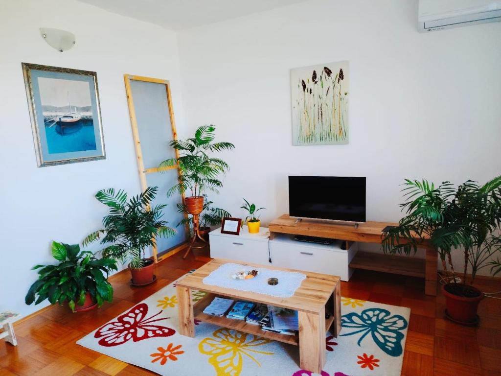 Televízia a/alebo spoločenská miestnosť v ubytovaní FoREST Heritage Apartment