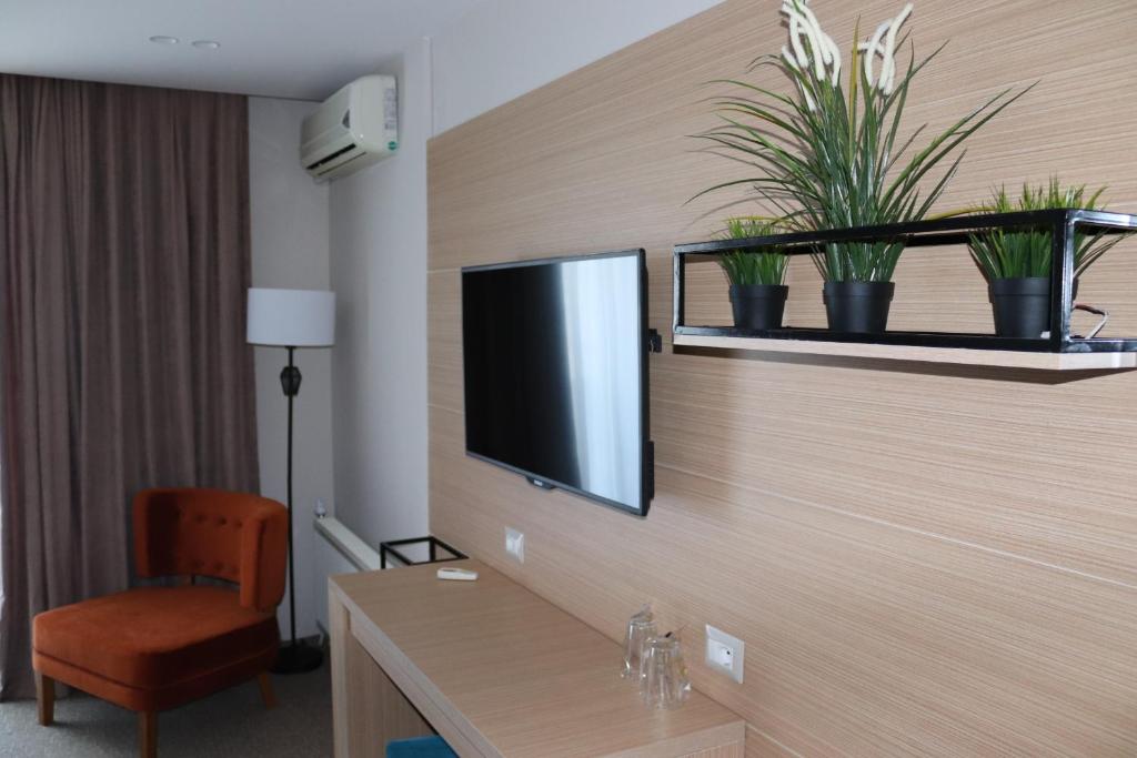 TV a/nebo společenská místnost v ubytování Perla Hotel