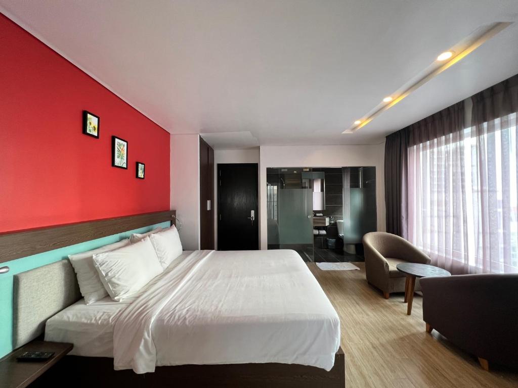 Postel nebo postele na pokoji v ubytování Ocean View Nha Trang