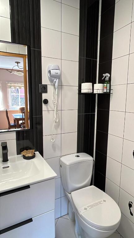 Koupelna v ubytování Bangomūša