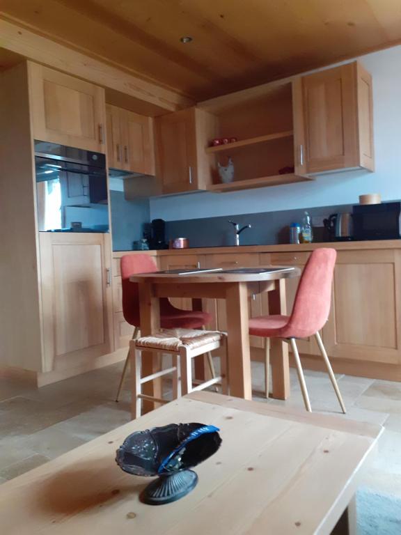 Kuchyň nebo kuchyňský kout v ubytování Appartement alp'intages