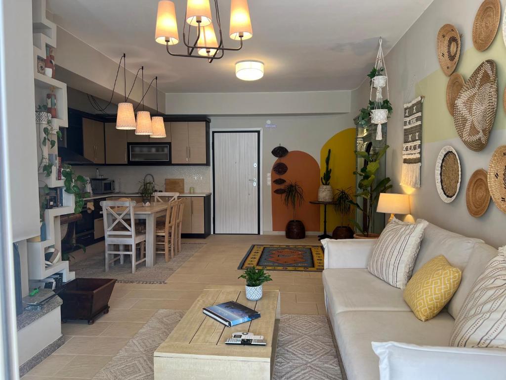 Beach House in Itea-Delphi的厨房或小厨房