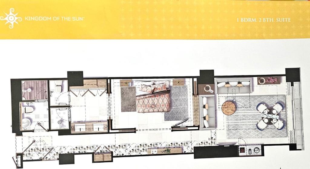 a floor plan of the first floor of the villa at Kingdon of the Sun in Nuevo Vallarta 
