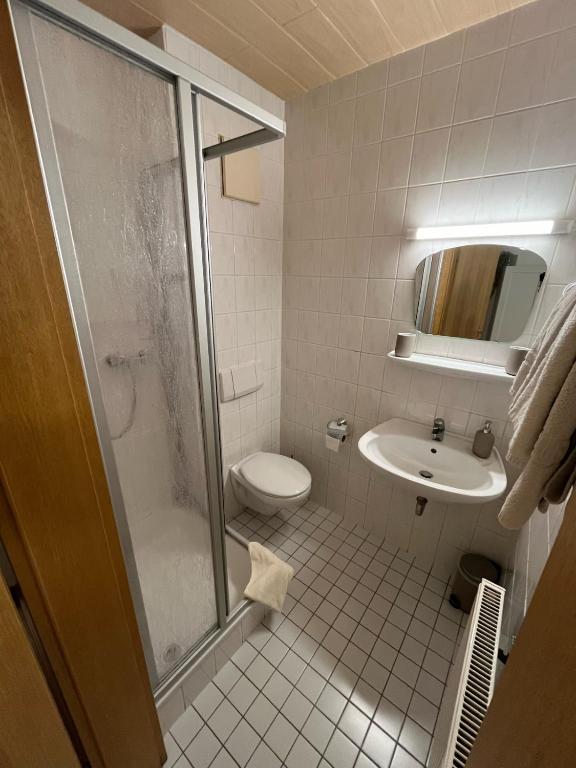 Koupelna v ubytování Gasthaus Stammbaum
