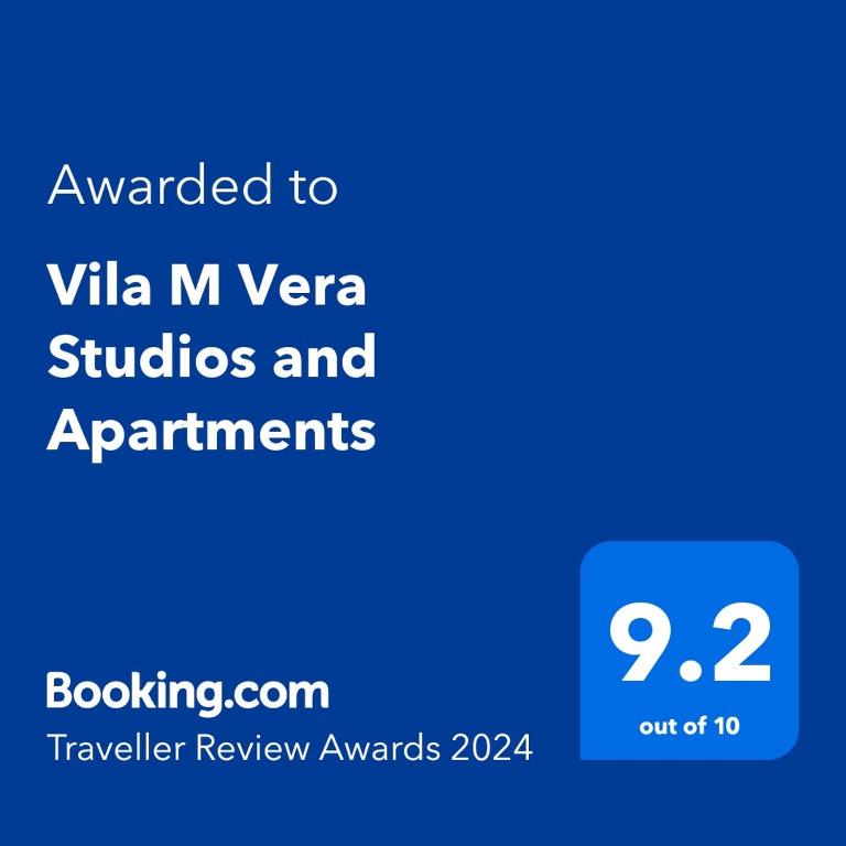 Majutusasutuses Vila M Vera Rooms with kitchen and Apartments olev sertifikaat, autasu, silt või muu dokument