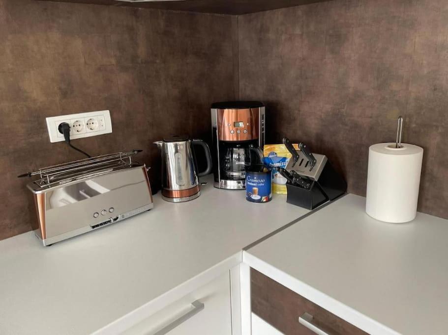 Kuchyň nebo kuchyňský kout v ubytování Apartman Ares