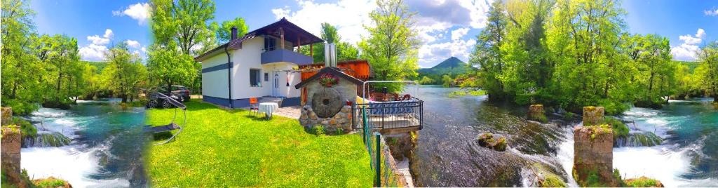 a house on the side of a river at Hotri House On The River Island in Ripač