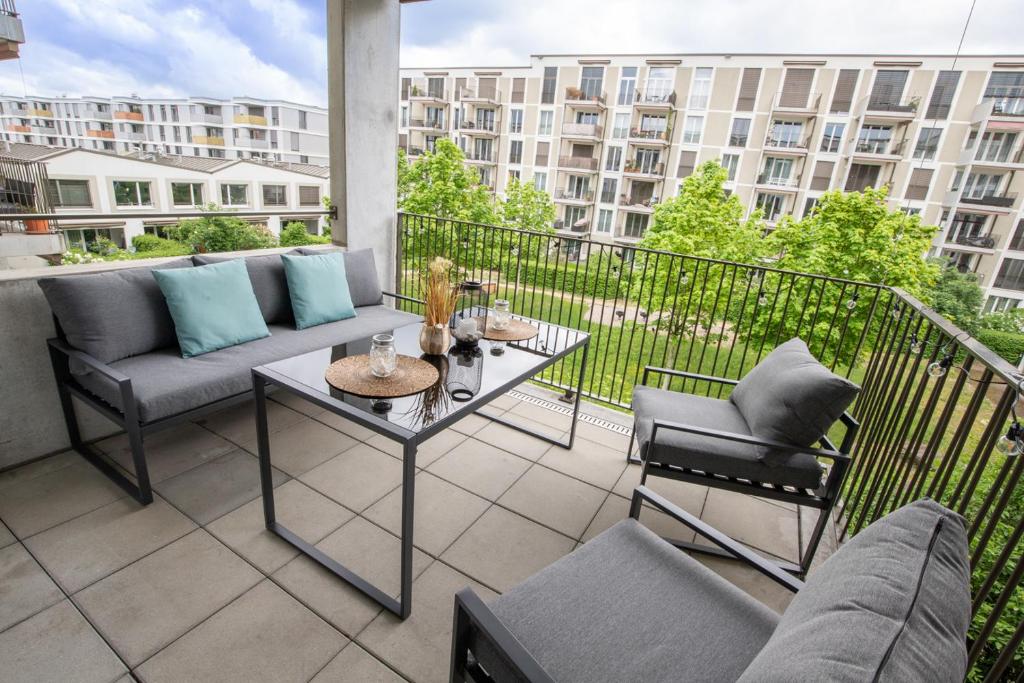 Balkón nebo terasa v ubytování Special EiNSTEiN IIV Apartment, Messe Kleinbasel 10-STAR