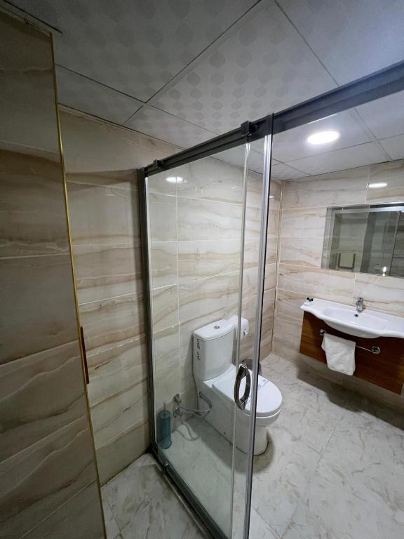 Koupelna v ubytování Hotel Yakut