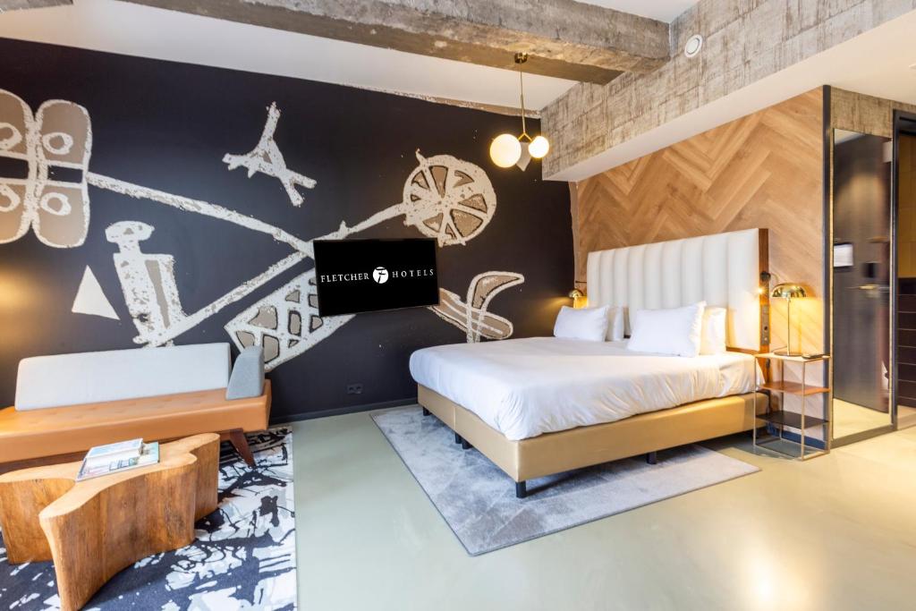 Postel nebo postele na pokoji v ubytování Fletcher Boutique Hotel Slaak-Rotterdam
