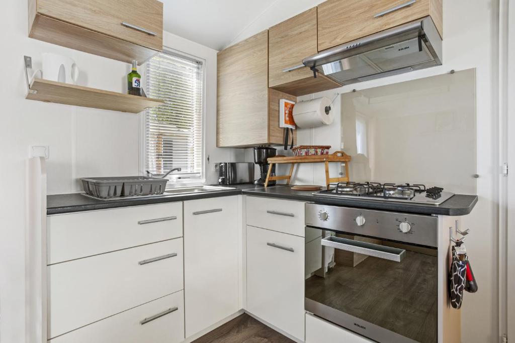 Kuchyň nebo kuchyňský kout v ubytování Mobile home Le Montourey 81