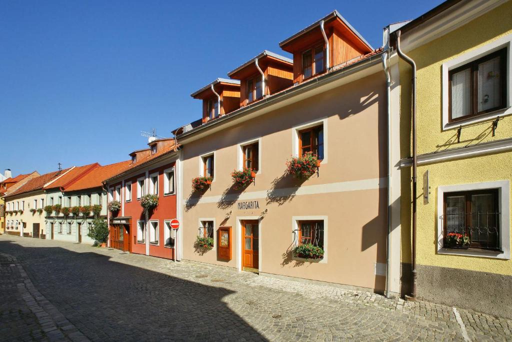 a row of buildings on a street at Villa Margarita in Český Krumlov