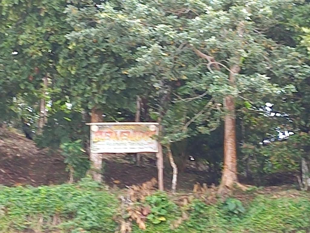 una señal en medio de un bosque con árboles en Indiana Lodge, en Mazán