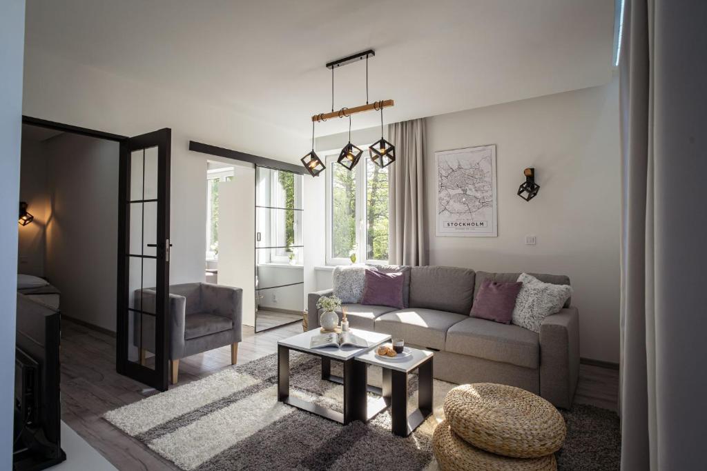 Гостиная зона в Apartament Skandynawia