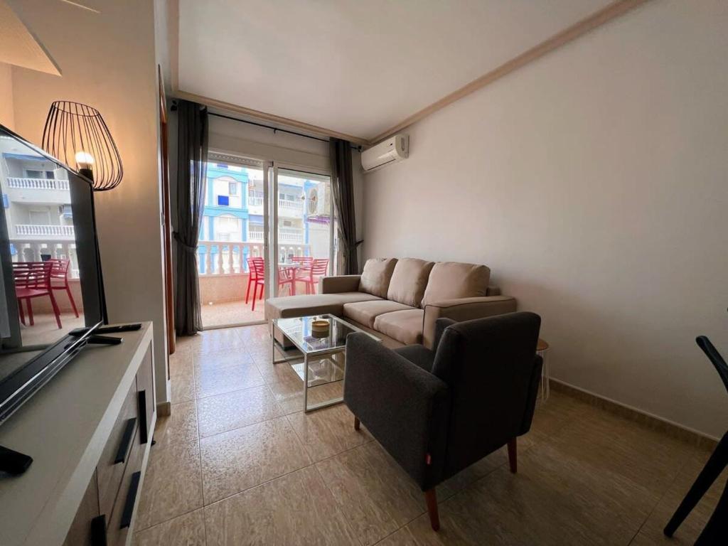 Posezení v ubytování Welcoming seafront apartment Tv15