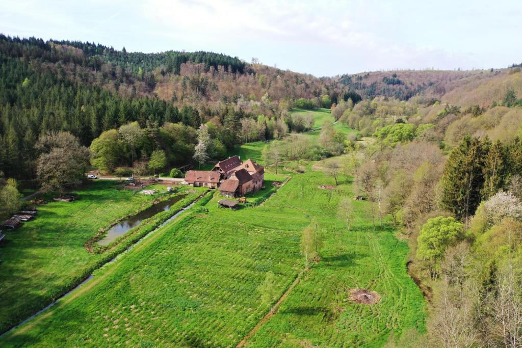 Ptičja perspektiva nastanitve Maison d'hôtes de charme - Ancien moulin en pleine nature - La Paulusmühle